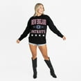 thumbnail image 3 of Women's Gameday Couture Black New England Patriots Oversized Everyday Star Long Sleeve T-Shirt, 3 of 5