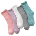 thumbnail image 2 of Shuliwen Women Socks 5 Pairs Thicken Chic Mid-calf Length Socks Stylish Outdoor Women Stockings, 2 of 10