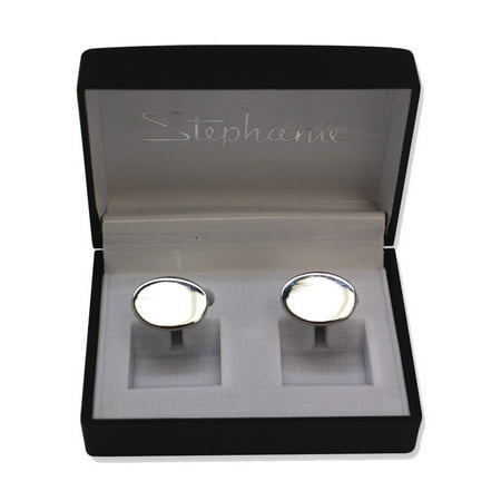 Silver-tone Cuff Links - Engravable Personalized Gift Item