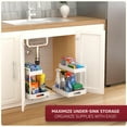 thumbnail image 3 of Sorbus 2-Tier Under Sink Organizer with Sliding Drawers, No-Drill Storage Rack (2 pack White), 3 of 8