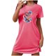 thumbnail image 2 of Camisón corto de talla grande para mujer, camisón de manga corta con estampado de pecho a la moda, camisón para mujer, 2 of 7