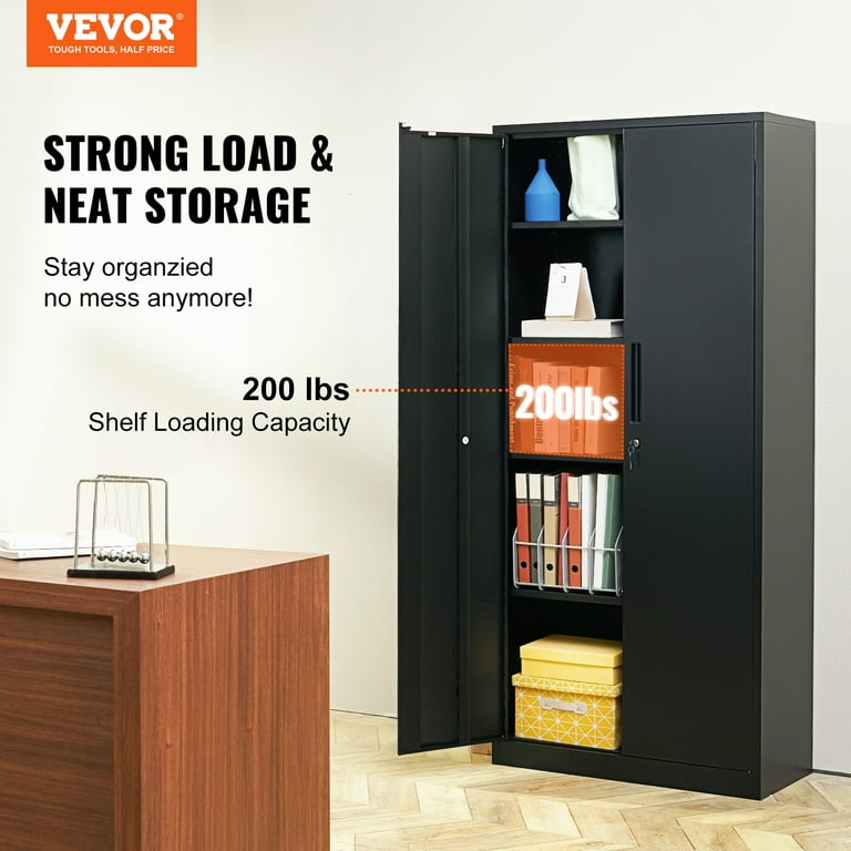 VEVOR Wall-Mounted Metal Storage Cabinet w/ Adjustable Shelf