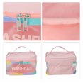 thumbnail image 3 of 1 Pc Women Portable Square Makeup Bag for Vacation Camping Business Travel Pink, 3 of 4
