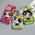 thumbnail image 4 of Cute Cartoon Powerpuff Girls Holder Case for iPhone 14 13 12 11 Pro Max X XR XS 6 6S 7 8 Plus SE 2020 Transparent Silicone Cover, 4 of 5