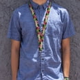 thumbnail image 2 of The Goonies Lanyard, The Goonies Title Logo Hawaiian Shirt Print Black Pinks, Elastic, 2 of 4
