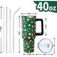 thumbnail image 3 of Green Christmas Cup Gifts for Women Men, Cute Candy 40oz Tumbler with Handle and Straw, Xmas Winter Stainless Steel Insulated Water Bottle (1 PC), 3 of 6