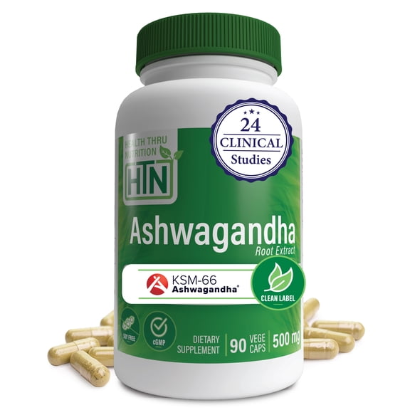 Ashwagandha 500mg Pure KSM­66® 90 Vegecaps High Potency (Clinically Proven and Organic Root-Only Ashwagandha)