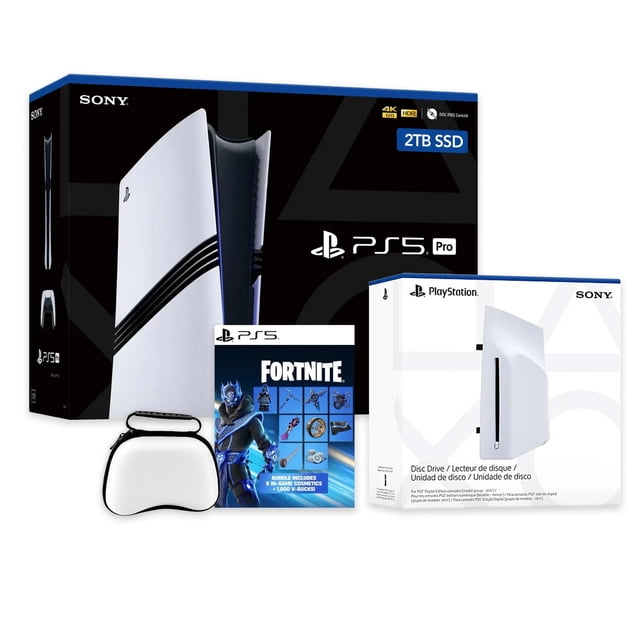 PlayStation 5 Pro 2TB SSD Console with Disc Drive, Wireless Controller and Case, Fortnite Cobalt Star - CFI-7019 PS5 Pro
