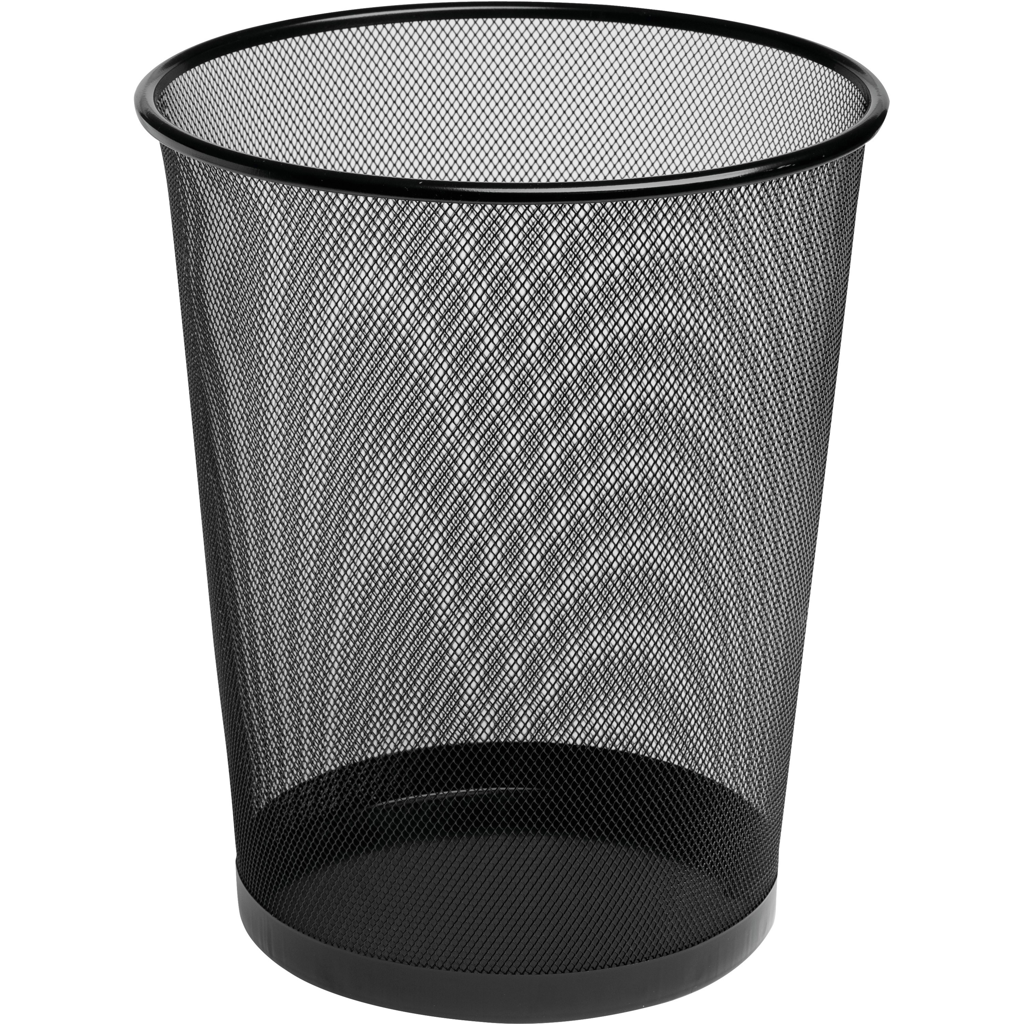 Steel Round Mesh Trash Can wastebaskets, 4.5 gal, Black Bundle of 5
