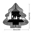 thumbnail image 2 of Stylish Metal Hanging Christmas Tree Wind Spinner - Festive Landmark Silhouettes & Layered Circle Design for Garden Decor, 2 of 7