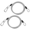 thumbnail image 1 of Cable de Seguridad con Ganchos y Bucles [2Pcs] - 9.84ft / 118.1 Pulgadas Cable de Seguridad para Equipaje de Acero Inoxidable para Bicicletas y Equipaje - [Plateado], 1 of 6