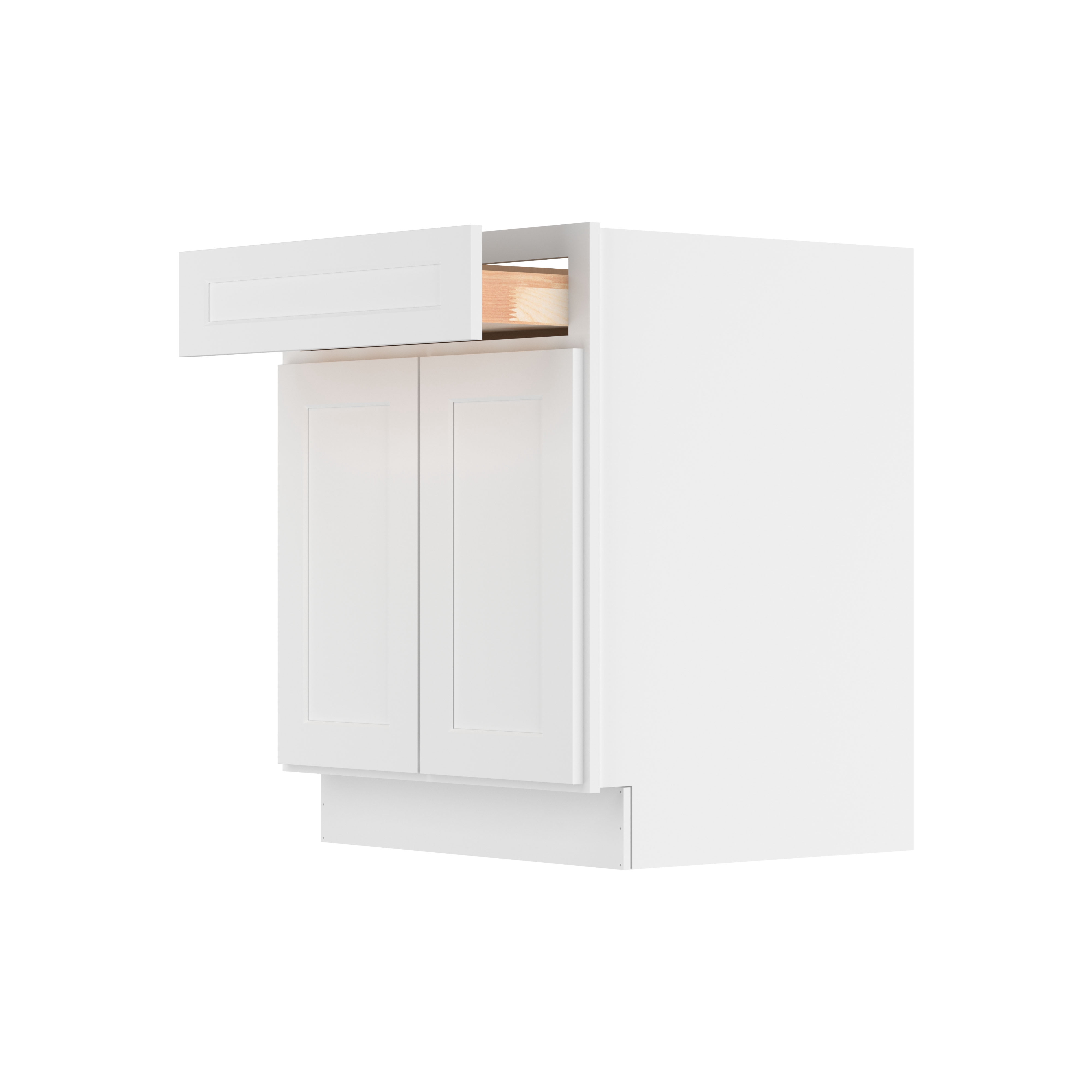 Furinno Shaker Drawer Base Kitchen Cabinet with 2-Doors, Ready to Assemble, 24 D x 27 W x 34.5 H, White