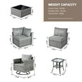 thumbnail image 3 of Toject 9 Pieces Outdoor Paito Furniture Set, Outdoor Conversation Sets with Swivel Chairs and Fire Pit Wicker Outside Furniture for Graden Balcony (Dark Gray), 3 of 9