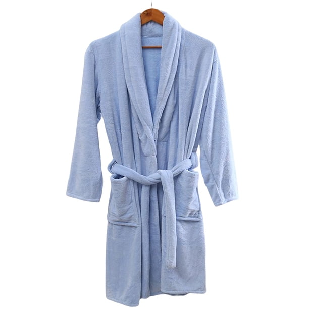 Minnieouse Ropa de dormir Hotel Toalla de baño grande lavable Adulto Albornoz largo Camisón ligero y transpirable Pijamas de invierno Batas de baño Pijama Azul Minnieouse AP012963-03