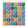 thumbnail image 2 of Ambesonne ABC Shower Curtain, Alphabet Letters and Numbers, 69"Wx70"L, Marigold and Dark Seafoam, 2 of 4