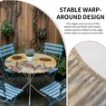 thumbnail image 2 of Yellow Sunflowers Round Tablecloth for 36-44 Inch Tables,Fitted Table Cover with Elastic Edge,Retro Floral Leaves Butterfly Plants Khaki Waterproof Outdoor Table Cloth Protector for Patio Dinner, 2 of 9