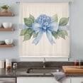 thumbnail image 5 of Hydrangea Flower Sheer Curtains 63 Inches Long, Pastoral Blue Bow Floral Spring Lraf Light Filering Curtains, Breathable Simi Curtain Privacy Drapes for Living Room Bedroom Window Treatment, 5 of 9