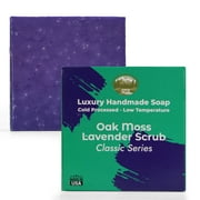 Oak Moss Lavender Scrub 5oz Soap Handmade Soap bar - Cherry Almond, oatmeal as exfoliant - Pure Essential Oil Natural Soaps- Anniversary Wedding Gifts Christmas stocking stuffer cherry blossom - Falls