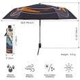 thumbnail image 3 of FORMRS Travel Umbrella Folding Auto Open Close Windproof Rain UV Protection, Black Astronaut Record, 3 of 8
