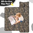 thumbnail image 4 of Camo and Cattail Grey Pattern Teens Toddler Nap Mat with Pillow, Sleeping Mat Bag for Preschool Daycare 60"x20", 4 of 6