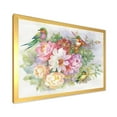 thumbnail image 2 of Designart 'Colourful Birds and Vibrant VIntage Flowers' Traditional Framed Art Print, 2 of 4