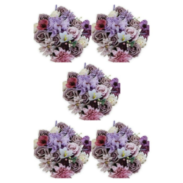 Youkk Transform Space Elegant Artificial Flower Arrangements Wide Application purple LH001 5Set