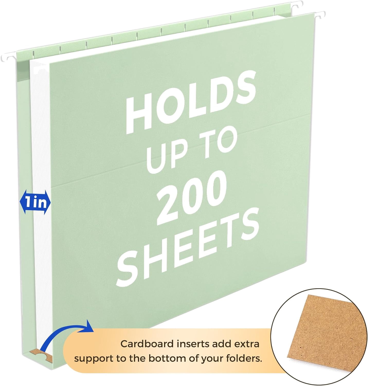 Hanging File Folders Letter Size, Pastel Colors, 25 Count Letter Size File Folders with 1/5-cut Tabs, Heavy Duty 1 Inch Expansion, Stay Organized for Your Home and Office Bulk File