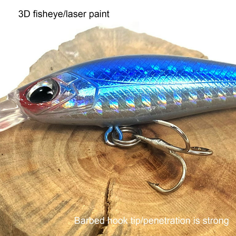 UDIYO 6cm/6.2g Hard Bait 3D Fish Eyes with Sharp-Hook Long Tongue