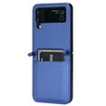 thumbnail image 4 of SaniMore for Samsung Galaxy Z Flip 4 6.7" PU Leather Case, Magnetic Wallet Ultra-Thin Cover with Wrist Strap & Card Slot Anti-Scratch All-Inclusive Protective Shell, Blue, 4 of 6