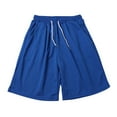 thumbnail image 4 of Casual Shorts for Men Summer Fashion Trend Comfortable Solid Mesh Gym Bottom Shorts Blue, 4 of 7