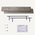 thumbnail image 6 of 36 inch Handcrafted European Pine Natural Rustic Wooden Floating Shelves Wall Mounted Set of 2, Gray, 6 of 7