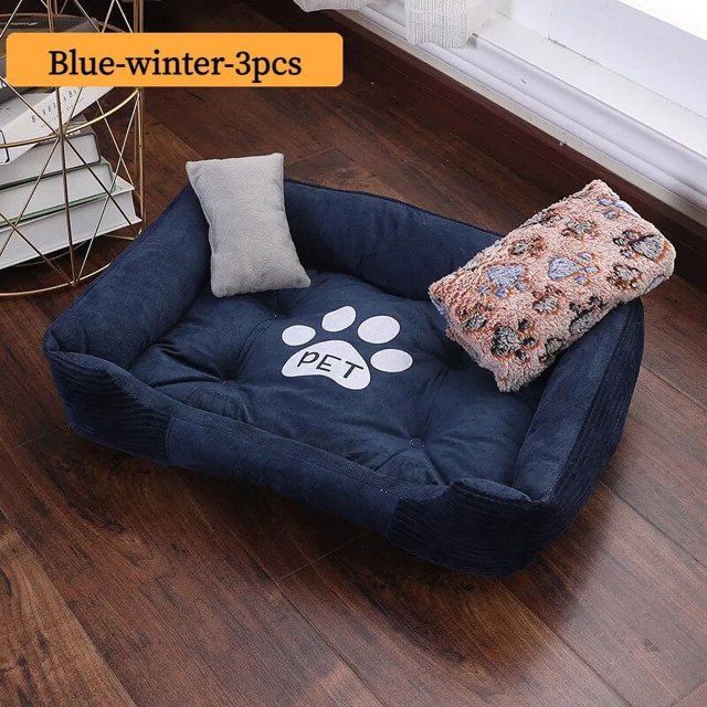 Bed for Dog Cat Pet Square Plush Kennel Medium Small Dog Sofa Bed Cushion Pet Calming Dog Bed House Pet Supplies Accessories ShopWise Round