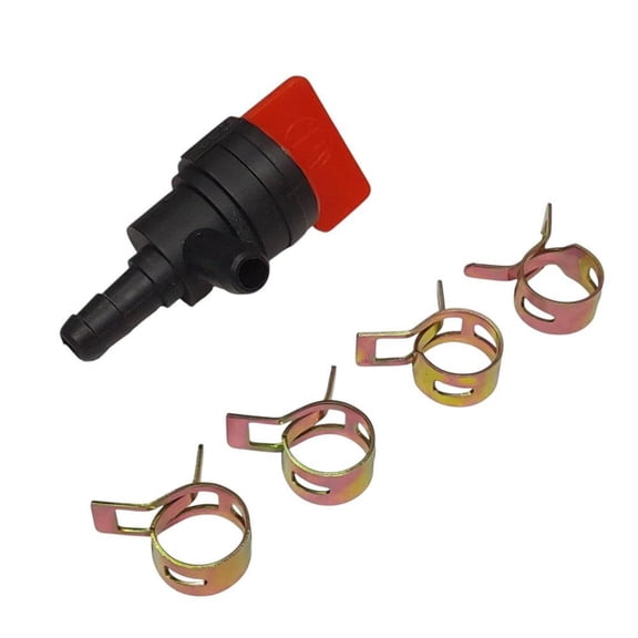 1/4" Fuel Shutoff Valve And Clamps For Briggs & Stratton 698181