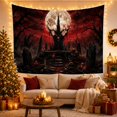 thumbnail image 3 of Haunted Graveyard With Moon And Twisted Tree, Spooky Gothic Style for Gothic Decor Fans, Halloween Wall Art, Halloween Gift Tapestry Wall Hanging for Bedroom and Dorm, 3 of 7