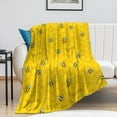 thumbnail image 3 of Cute Bee Throw Blanket Flannel Super Soft Warm Fleece Microfiber Blankets Home Decor All Season for Bedroom Couch Living Room Large 50"x40"in, 3 of 6