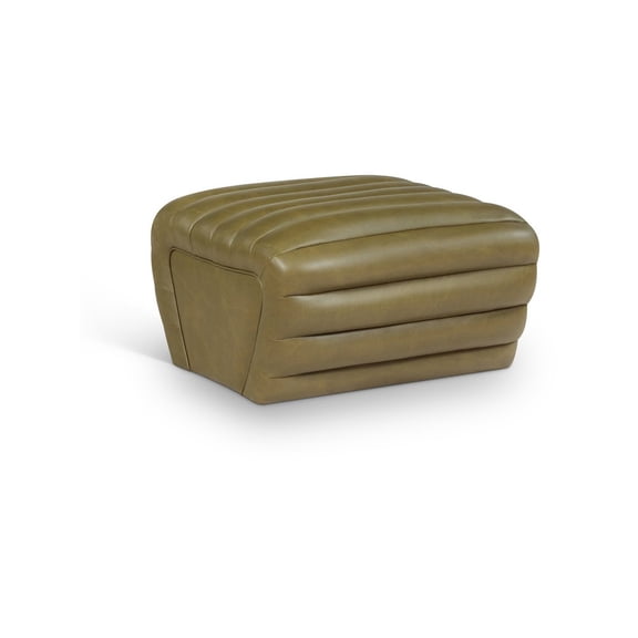 Meridian Furniture Vega Olive Vegan Leather Ottoman