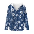 thumbnail image 5 of DISNIMO Floral Printed Sweatshirts for Women Long Sleeve Hoodies Waffle Hooded Sweatshirt Trendy Pullover Tops, 3XL, 5 of 7