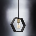 thumbnail image 3 of Urban Ambiance Luxury Industrial Pendant, Small Size: 9.5"H x 10"W, with Geometric Style Elements, Natural Black Finish, UQL2772 from the Venezia Collection, 3 of 7