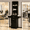 Black, variant on DreamCurship Salon Station, Barber Stations with 3-Tier Storage Shelf with Door, Hair Styling Storage Cabinet with 2 Drawer, 1 Large Storage Cabinet & 6 Hot Tool Holders, White