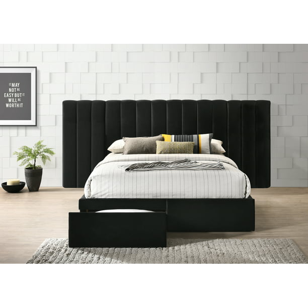 Faro Velvet Bed Frame With Extra Wide, How Long Is A King Size Headboard