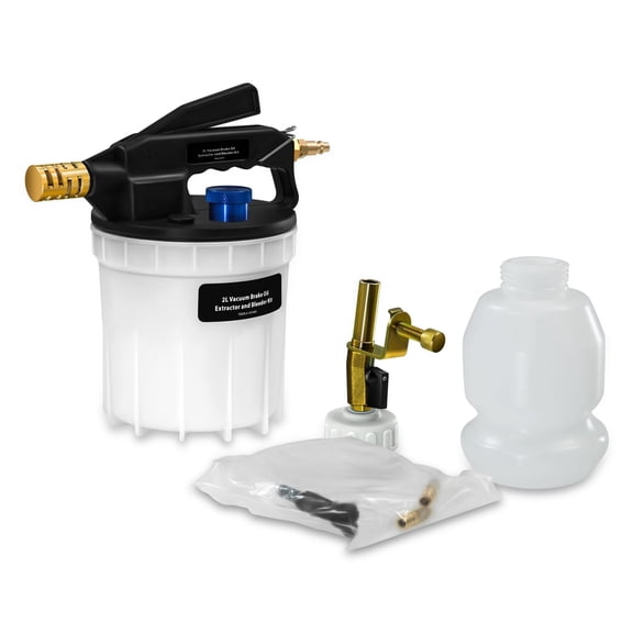 2L Vacuum Brake Oil Extractor and Bleeder Kit with 1L Refilling Bottle and Adapters