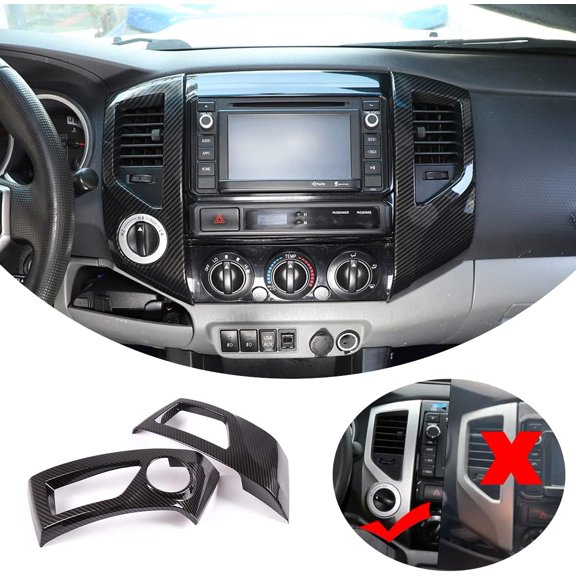 TINKI Car ABS Central Control Air Outlet Frame Stickers Trim Fit For Toyota Tacoma 2011 2012 2013 2014 2015