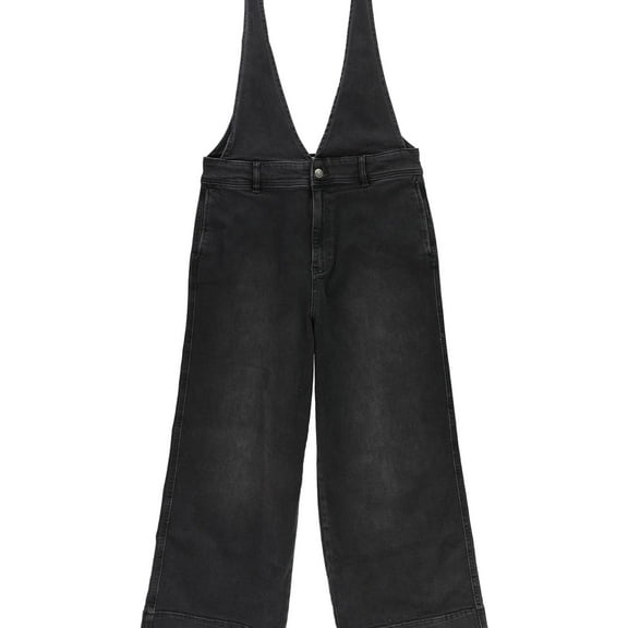 Free People Womens Casual Overall Jeans, Black, 2