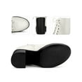 thumbnail image 2 of BLISSFUL STEP Women's Boots Platform Lace Up Chunky Heel Western Combat Boots White 8.5, 2 of 5