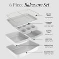 thumbnail image 5 of Gotham Steel 6 Pc Stackable Baking Pans Set Non Stick, 70% Space Saving Design, Nonstick Ceramic Bakeware Sets Non Toxic, with Baking Sheet Tray, Cake & Muffin Pans, Oven & Dishwasher Safe, White, 5 of 7