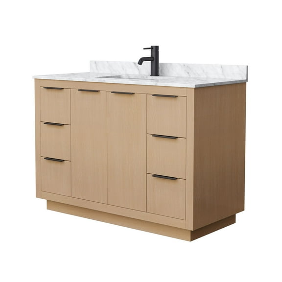 Wyndham Collection Wcf282848s-Nat-Unsmxx Maroni 48" Free Standing Single Basin Vanity Set