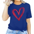 thumbnail image 2 of Penkiiy T-Shirts de la Saint-Valentin pour Femmes Imprimés Graphiques Mignons Cœur d'Amour Manches Courtes Décontractées m Bleu, 2 of 4