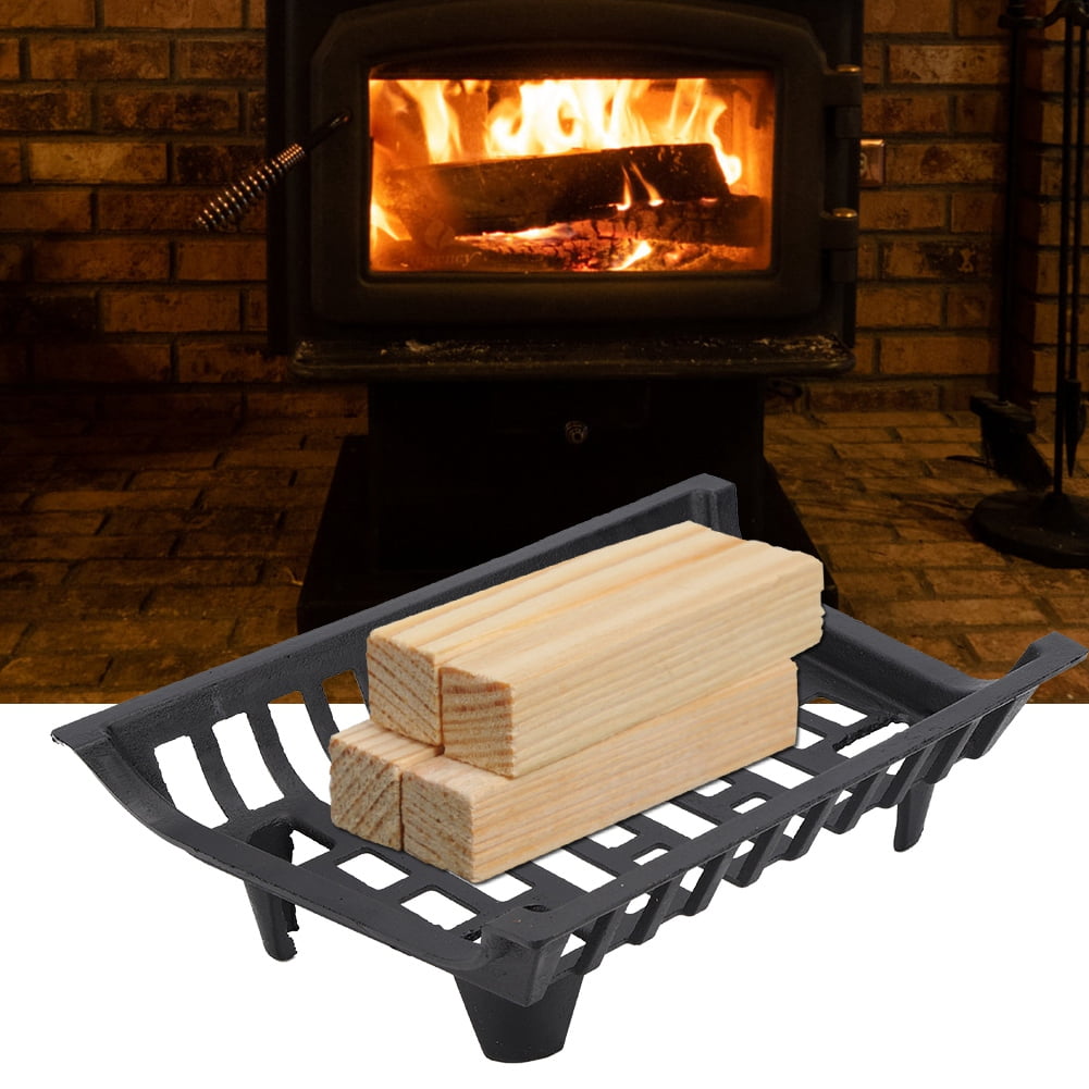 Mgaxyff Black Heavy Duty Cast Iron Fireplace Grate Wood Stove Firewood