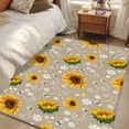 thumbnail image 4 of Brown Yellow Sunflower Area Rugs 2.7'x5', Washable Small Throw Rugs for Kitchen Bedroom, Summer Botanical Farmhouse Floral Indoor Outdoor Rug Non-Slip Low Pile Carpet Runner Reversible Floor Mats, 4 of 8