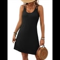 thumbnail image 3 of Vestidos de Verano para Mujer 2025, Informales, Holgados, Sin Mangas, con Ojales y Tirantes Finos. Negro M, 3 of 8